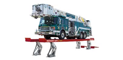 VREX64 lift extended with a fire engine