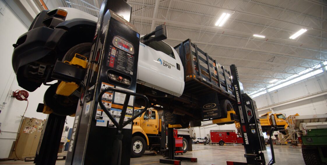 Work Truck on Allied Rotary Lift