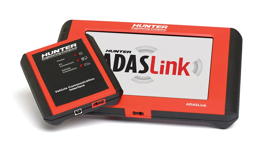 Hunter's ADASLink diagnostic tablet.